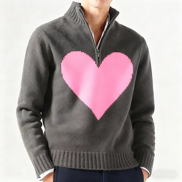 Fall Winter Men's Leisure Warm Woolen Sweater Thick Knitted Thermal Wool Sweater