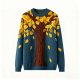 Men's Color-Block Panel Crew Neck Loose-Knit Long Sleeve Pullover Sweater