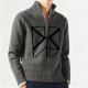 Autumn Winter Men's Casual Thickened Woolen Sweater Warm Fleece-Lined Wool Sweater