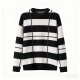 Men's Two-Tone Stitched Crew Neck Relaxed-Fit Knitted Long Sleeve Sweater