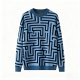 Men's Contrast Stripe Patchwork Crew Neck Oversized Knitted Long Sleeve Sweater