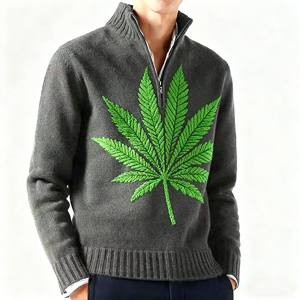 Fall Winter Men's Casual Wool Sweater Thickened Warm Knitted Wool Pullover